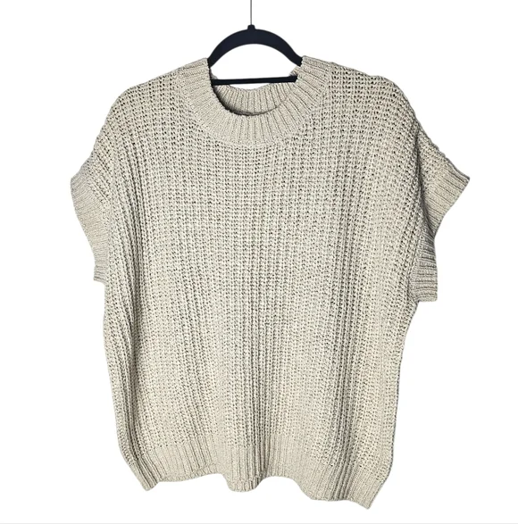 New Zenana Womens Cream Cable Sweater Size S M L XL Drop Shoulder - Picture 1 of 1